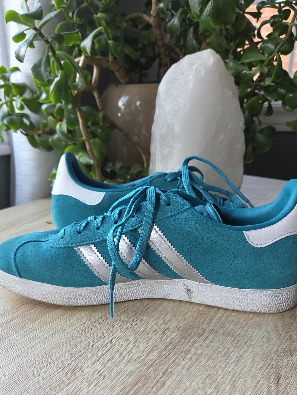 adidas Vegan Suede Sneakers with Silver Stripes - Picture 4 of 7